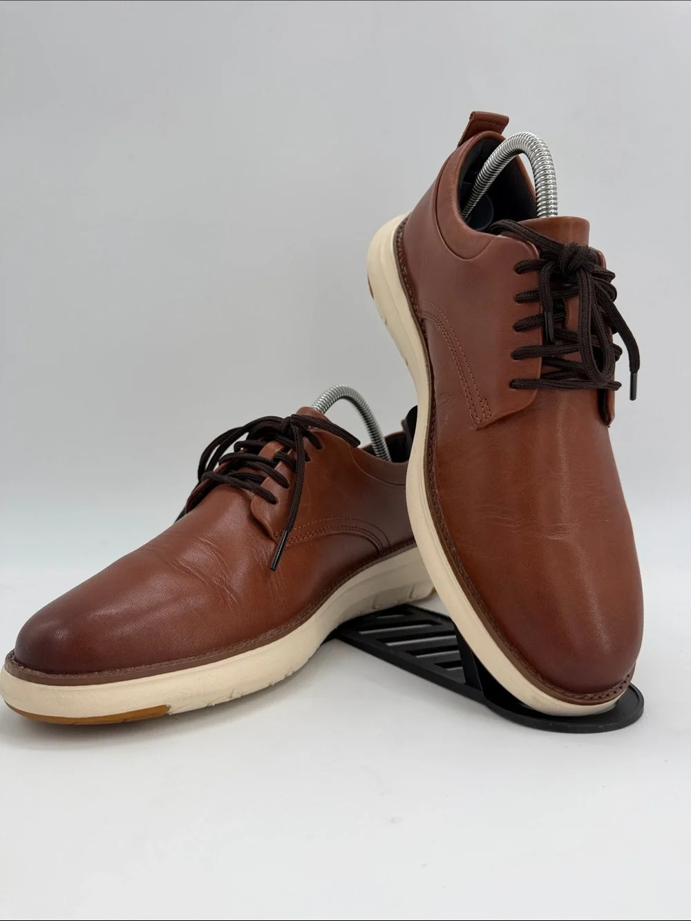 Cole Haan Men's Grand Remix Oxford Derby Dress Shoe British Tan-Ivory Mens 7.0